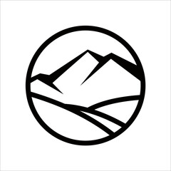 Wall Mural - Outline Mountain Logo Design Vector Template