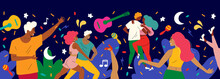 A Banner For A Dance Festival. Latin Dance Competition. Bachata And Salsa Dancers. Banner, Poster For A Dance School