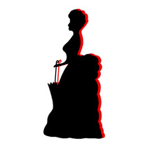 Victorian Woman Black And Red Silhouette