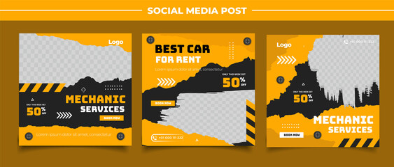 Wall Mural - Car social media  post or square web banner