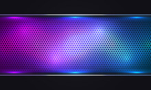 Abstract Colorful Hexagonal Texture Technology Background. Pink And Blue Colored Carbon Fiber Texture. Hexagon Texture Abstract Gaming Background With Highlights And Deep Effect. Vector Illustration