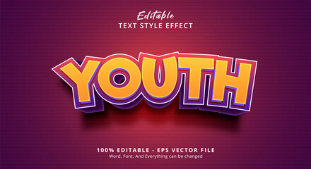 Wall Mural - Youth Text Style Effect, Editable Text Effect