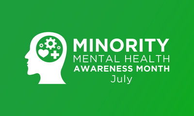 Sticker - Minority mental health awareness month. National minority mental health awareness month of july. Vector template for banner, greeting card, poster with background. Vector illustration.