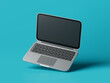Simple light laptop with blank screen 3d render illustration.