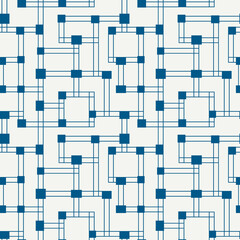 Wall Mural - Geometric seamless pattern. Bauhaus style background. Modern maze, labyrinth, pipeline ornament. Linear geo wallpaper