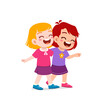 © Colorfuel Studio - little kid hug best friend and feel happy