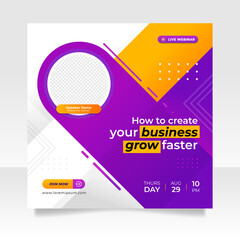 Sticker - Digital marketing live webinar and business social media post template