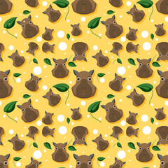 Sticker - Cute capybara seamless pattern