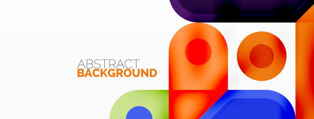 Wall Mural - Creative geometric wallpaper. Minimal abstract background. Circles lines squares composition vector illustration for wallpaper banner background or landing page