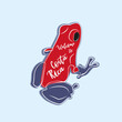 Frog illustration, Poison dart frog, Red and blue frog