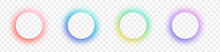 Shining Circle Frame With Gradient Isolated On Transparent Background. Fluid Vivid Color Gradients Collection