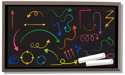 Canvas Print - Hand drawn doodles on chalkboard