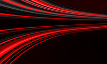 Absract Red Black Lines Speed Curve Motion Dynamic Geometric Design Modern Futuristic Technology Background Vector