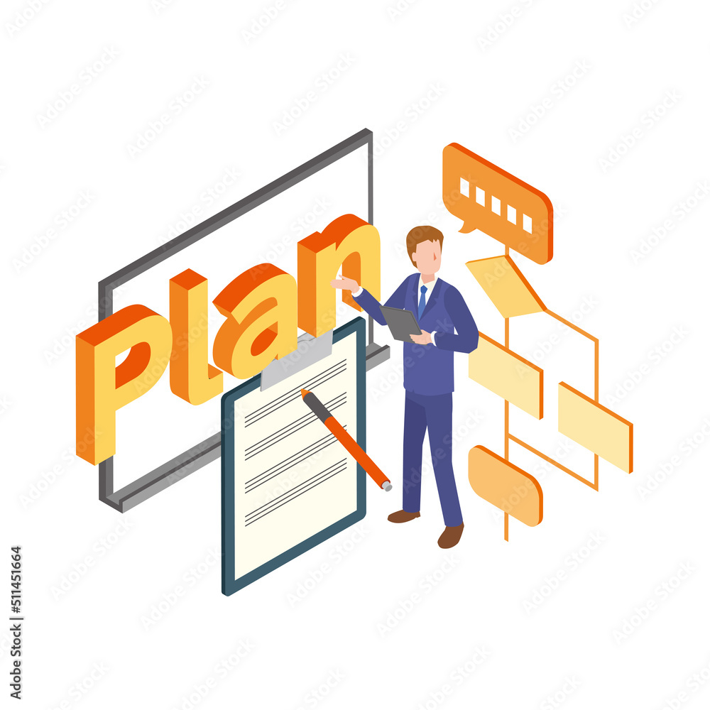 PDCAサイクル PLANのイメージイラスト Stock Vector | Adobe Stock