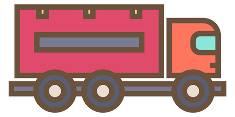 Poster - Lorry color icon. Cargo truck. Shipping transport