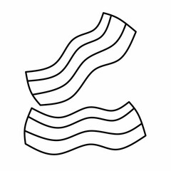 Wall Mural - Single bacon line icon in linear style isolated on white background. Pictogram symbol and illustration for logo. Thin black line vector.