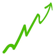 Wall Mural - growth line chart arrow. doodle positive trend