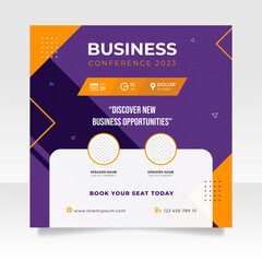 Sticker - Digital marketing webinar and business conference social media post template.