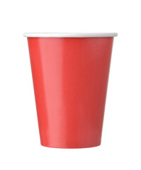 Wall Mural - Front view of red disposable paper cup