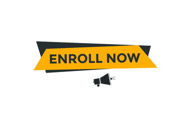 Poster - Enroll now text button. Web button template Enroll now
