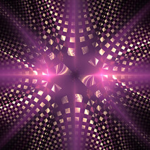 Abstract Fractal Art Background Which Perhaps Suggest Lights And Mirrors In A Night Club Or Disco. 
