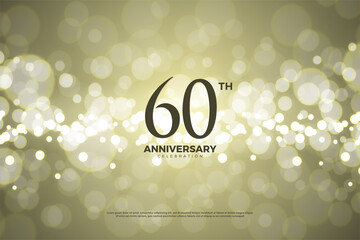 Sticker - 60th annniversary with number illustration. 