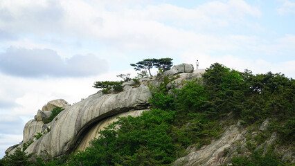 Sticker - Granite Hill and Skyline of Bukhansan Mountain