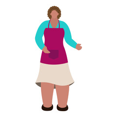 Sticker - Faceless Grocery Female Worker Standing On White Background.