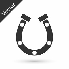 Poster - Grey Horseshoe icon isolated on white background. Vector