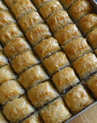 Wall Mural - turkish baklava,close-up baklava dessert,baklava dessert in turkey,