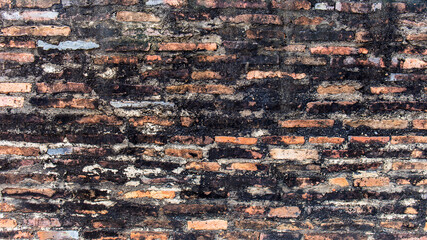 Poster - Old broken wall background with bricks.