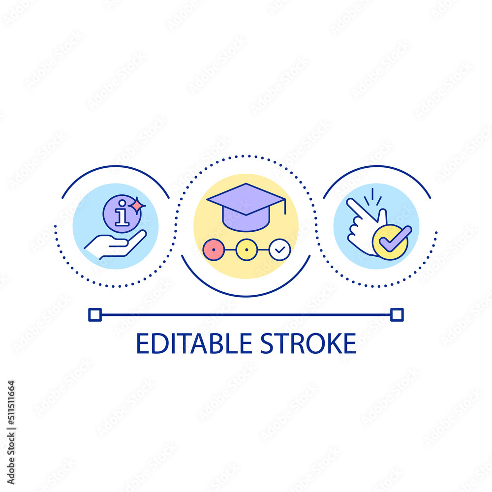 Enhancing current knowledge loop concept icon. Learning principle ...