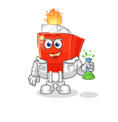 Poster - lighter scientist character. cartoon mascot vector