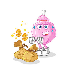 Wall Mural - cute candy refuse money illustration. character vector