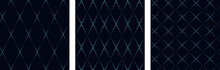 Diamonds Texture Geometric Pattern Set Classic Blue Background.