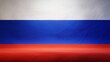 © HTGanzo - Studio backdrop with draped flag of Russia for presentation or product display. 3D rendering