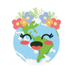 Sticker - cartoon earth planet