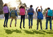 © Nikish Hiraman/peopleimages.com - Jump for joy, its holiday. Shot of young kids playing together outdoors.