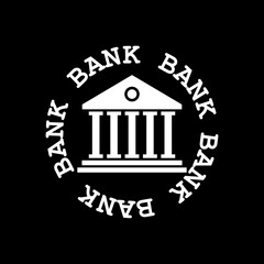 Sticker - Bank circle logo isolated on dark background