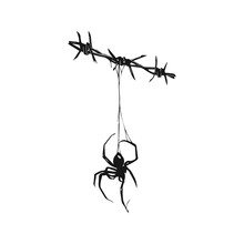 Vector Illustration Of Spider With Chains