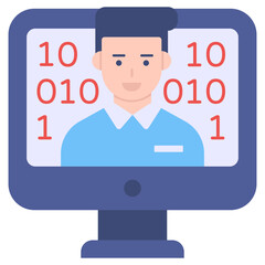 Premium download icon of binary programmer
