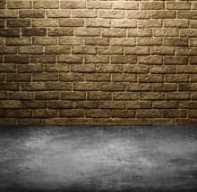 Golden Brick Wall For Text And Background