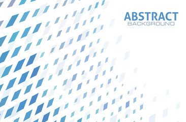 Poster - Abstract background with blue skew vanishing squares