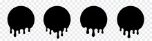 Set Current Circle Spot Paint, Stains Or Circle Labels. Liquid Drops Icons. Dripping Liquid Or Paint Flows - Stock Vector.