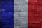Fototapeta Fototapety Paryż - france flag painted on a brick wall