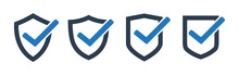 Checkmark Shield Protection Security Icons