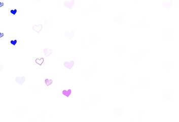 Wall Mural - Light Pink vector texture with lovely hearts.