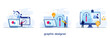 © yelosmiley - graphic designer concept, job freelance, illustrator, art, editor, skills, ui and ux flat illustration vector