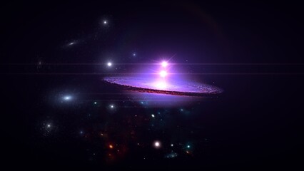 Wall Mural - black hole, planets and galaxy, science fiction wallpaper. beauty of deep space. billions of galaxy 