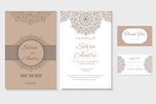 Mandala Wedding Invitation Template Pastel Color Design
